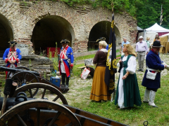 Historische Darsteller und Kanonen